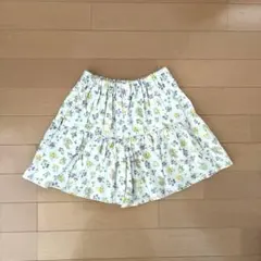GU ガールズ ティアード キュロット パンツ 小花柄 130