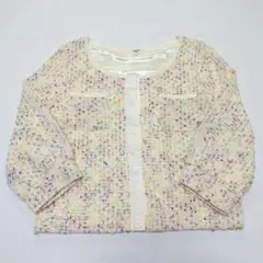 美品 ナチュラルビューティーベーシック ツイード ジャケット L 卒業式 入学式