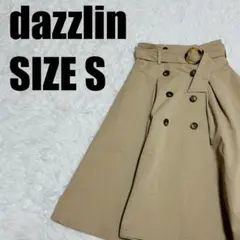 dazzlin トレンチ風 ベルト付き フレアスカート S ベージュ 【348】