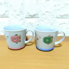 波佐見焼 一誠窯 マンボウ柄 マグカップ ペアセット ピンク＆ブルー 手描き