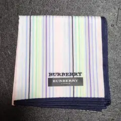 (新品未使用品) Burberry バーバリーメンズストライプハンカチ