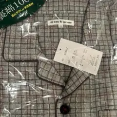 メンズ裏綿100ソフトキルトチェック柄パジャマ Lサイズ