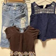 babyGAP 90 3点セット デニム1枚　半袖Tシャツ2枚