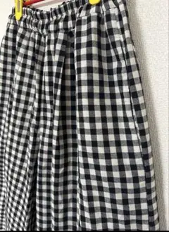 チェック柄ガウチョパンツ