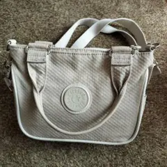 Kipling2way ショルダーバッグドット柄エンボス加工アイボリー色☆新品のサムネイル
