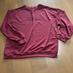 ロゴ入り 長袖カットソー ボルドー