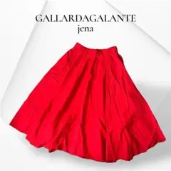 ガリャルダガランテ jena 赤 麻混フレアスカート ゴムウエスト 春夏 F