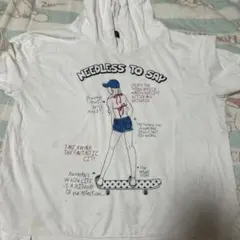 半袖 フード付き Tシャツ ホワイト