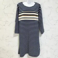 BEAMS HEART ボーダー柄 長袖カットソー 紺×白のサムネイル