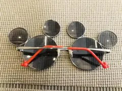ディズニー　ミッキー型 サングラス シルバー