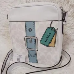 【美品】COACH ハドソン シグネチャー ショルダーバッグ 斜め掛けCH200