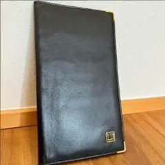 ダンヒル 長財布 二つ折り ロゴ 金具 ブラック レザー 収納袋つき