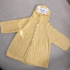 【新品未使用】ミキハウス　フード付き ベビーバスローブ　イエロー　ポンチョ