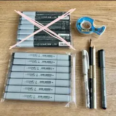 コピック グレー 7本／マルチライナー／uniボールペン／製図セット
