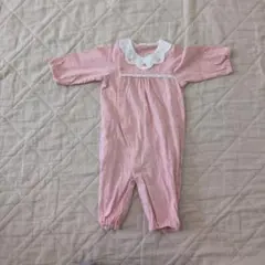赤ちゃんの城　ピンク 襟付きロンパース