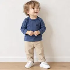 新品タグ付☆プチバトー☆スモーキーなお色が上品な長袖Tシャツ☆2ans86cm