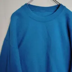 ち*こ様 スウェット トレーナー 無地スウェット プルオーバー ブルー 裏起毛