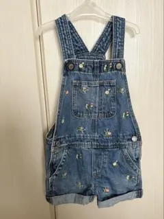 GAP デニム オーバーオール 花柄刺繍