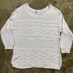 Harriss Paris ハリス コットン ニット セーター 七分袖のサムネイル