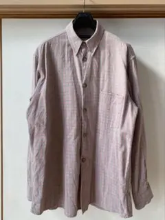 ADOLFO DOMINGUEZ 長袖シャツ グレーオレンジチェック