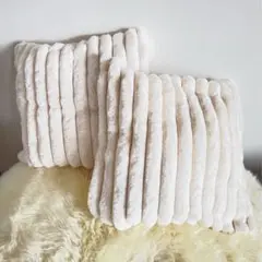 フェイクファークッションカバー2枚セット