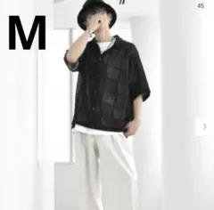 GU ウォッシャブルメッシュニットシャツ　Mサイズ