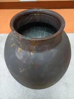 趣きある古い壺 四耳壺 大壺 花入 ルソン壺様式 骨董 インテリア 茶壺