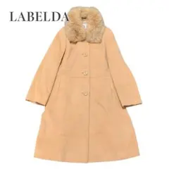 2way　フォックスファー　ウールコート　アンゴラ　キャメル　Aライン　ミドル丈