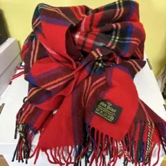 Glen Prince 赤チェック柄 ストール