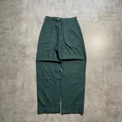 90s KENZO グリーン ウールスラックス 無地 日本製 【W28】のサムネイル
