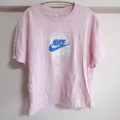 ナイキ Ｔシャツ クルーネック 半袖 丸首 ボックスロゴ XL 桃 綿 春夏