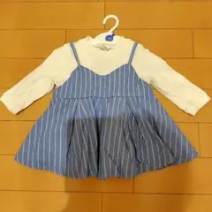 プティマン　重ね着風ストライプ長袖シャツ　110