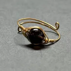 WR758SG 天然石 パワーストーン ワイヤーリング ブラジル産 モリオン