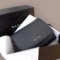 美品 ポールスミス 3つ折り財布 レザー ブラック メンズ レディース