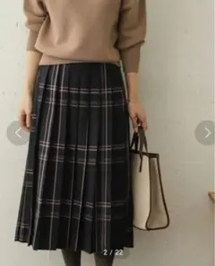 アーバンリサーチドアーズ　プリーツスカート チェック柄 ロングスカート