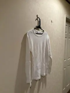 EDWIN ホワイト 長袖カットソー クルーネック