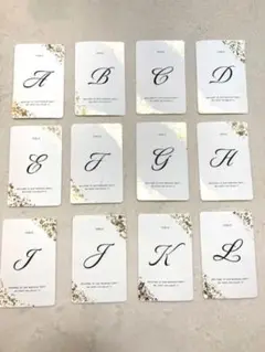 テーブルナンバー　金箔付　A〜L