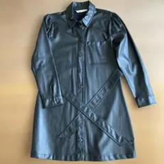 【未使用】フェイクレザーコート　黒　ZARA