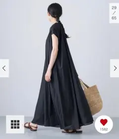 foufou / ドレスのようなイージーギャザーワンピース / ダークネイビー