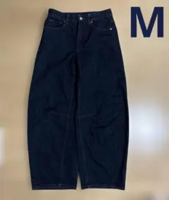 GU ジーユー バレルレッグ ジーンズ ネイビー M