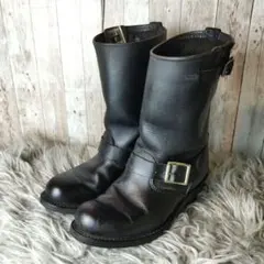 【MADE IN U.S.A】FRYE 黒色 メタルバックル付きブーツのサムネイル