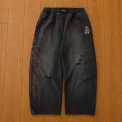 デッドストック！WU-TANG ウータン 極太 デニム バギーパンツ 光沢