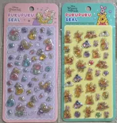 ディズニープリンセス＆くまのプーさん ぷくぷくシール 2個セット