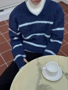 新品 ASCLO Angora Arm Warmer V Neck Knit