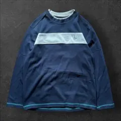 Toroy トレーナー スウェット ネイビー メンズ 長袖 デザイン物 古着