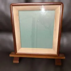 色紙立て　木製　紫檀調　レトロ　額　色紙茶色　色紙額　硯屏　額縁
