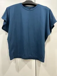 【UNIQLO AIRism】半袖Tシャツ S くすみブルー 上品カラー