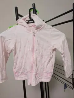 【お値下げ】美品:メゾピアノ　花柄刺繍 フード付きパーカー ピンク