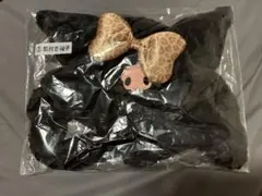 クロミ　耳付き帽子 ヒョウ柄リボン