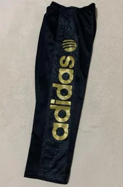 adidas アディダスネオ　トラックパンツ　ジャージ下　ブラック×ゴールド　S